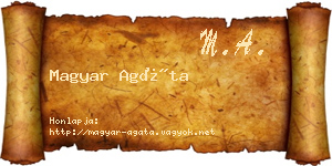 Magyar Agáta névjegykártya